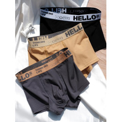 三條裝男士內褲莫代爾棉平角褲時尚運動透氣四角褲男生短褲新品