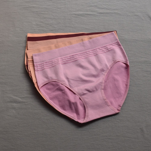 花色折釦Y~ummie純色高腰三角褲女無縫高彈健身運動內褲瑜珈舞蹈