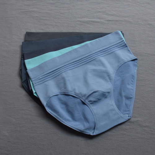 花色折釦Y~ummie純色高腰三角褲女無縫高彈健身運動內褲瑜珈舞蹈