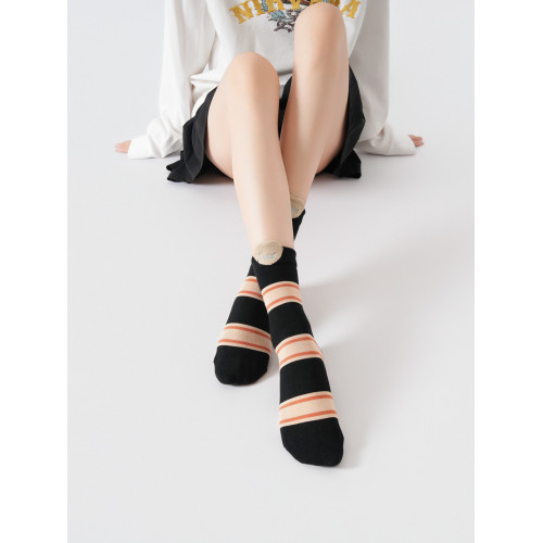 XY0862花色折釦條紋瑜珈普拉提襪復古刺綉地板襪學院風日系愛心款 XY0862花色折釦條紋瑜珈普拉提襪復古刺綉地板襪學院風日系愛心款