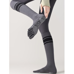 長筒五指瑜珈襪女專業防滑普拉提小腿襪安可拉紅分趾運動健身長襪