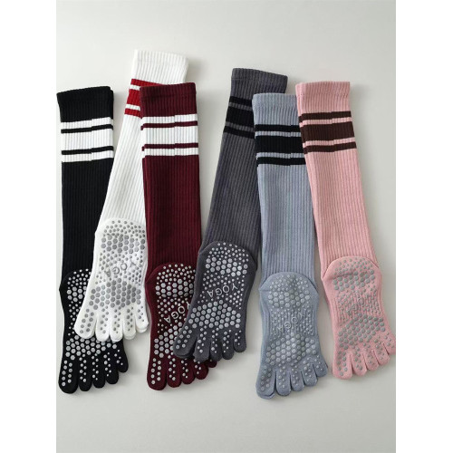 長筒五指瑜珈襪女專業防滑普拉提小腿襪安可拉紅分趾運動健身長襪 長筒五指瑜珈襪女專業防滑普拉提小腿襪安可拉紅分趾運動健身長襪