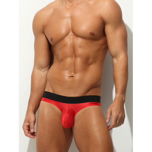 男士內褲夏季冰絲三角褲男生性感短褲男式褲衩頭速乾透氣青年紅色 男士內褲夏季冰絲三角褲男生性感短褲男式褲衩頭速乾透氣青年紅色