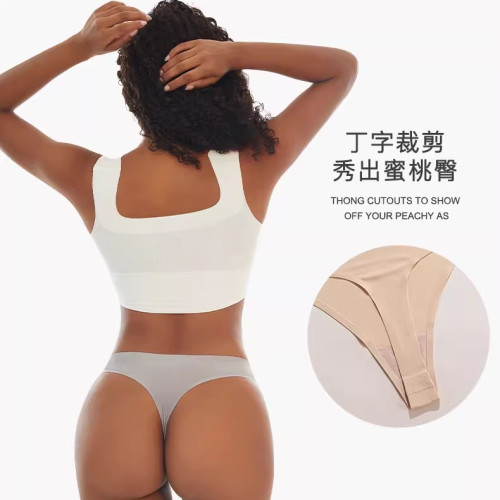 annerun運動內褲女無痕透氣速乾純棉襠T褲運動冰絲無痕瑜珈丁字褲