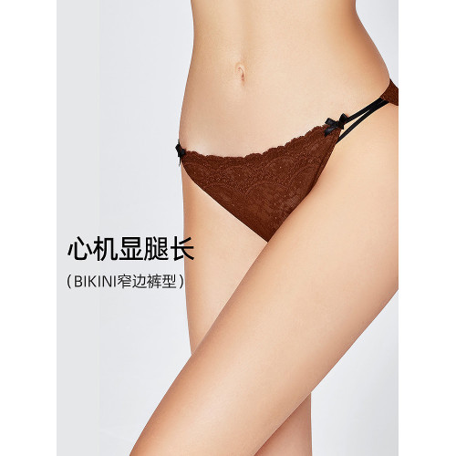 3條98元好奇蜜斯抗菌純棉襠低腰性感蕾絲三角內褲女透氣夏季輕薄