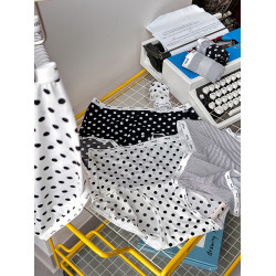 薄皮彈彈褲胖mm大碼冰絲少女波點內褲薄款純欲速乾無痕高腰200斤