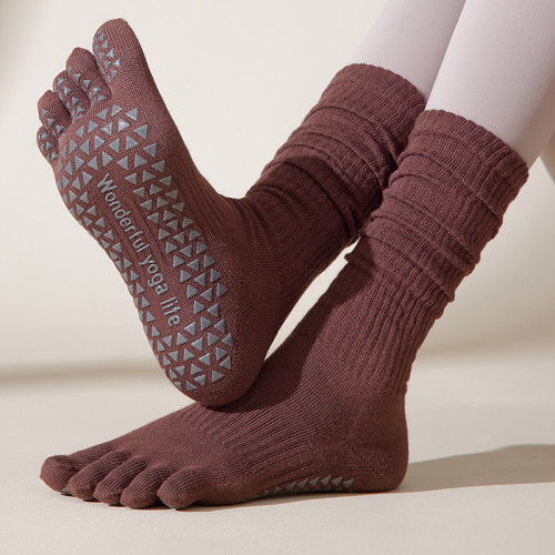 美拉德色瑜珈襪五指長筒襪專業防滑小腿堆堆顯瘦普拉提運動健身襪 美拉德色瑜珈襪五指長筒襪專業防滑小腿堆堆顯瘦普拉提運動健身襪