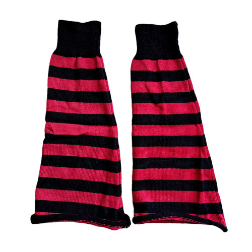 黑紅條紋亞文化個性喇叭襪套ins百搭y2k澁穀辣妹亞比針織保暖腿套