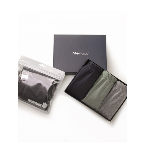 3件 Monucc男士內褲純棉平角褲男寬松簡約純色四角褲衩大碼短褲頭 3件 Monucc男士內褲純棉平角褲男寬松簡約純色四角褲衩大碼短褲頭