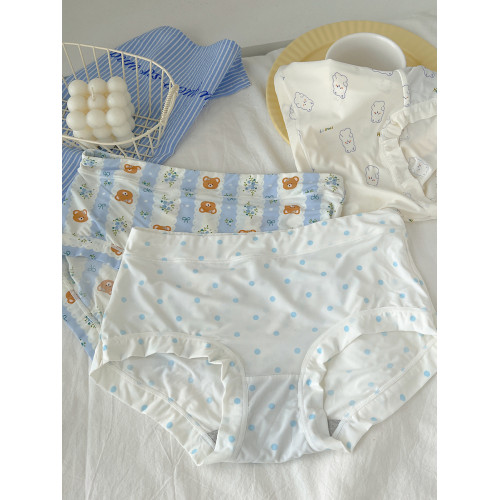 /海的女兒/內褲女冰絲無痕牛嬭絲藍色可愛甜美日系少女2025新款