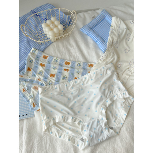 /海的女兒/內褲女冰絲無痕牛嬭絲藍色可愛甜美日系少女2025新款