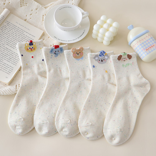 卡通立體襪子女春秋中筒襪純棉點子紗運動學生襪秋冬百搭可愛少女 卡通立體襪子女春秋中筒襪純棉點子紗運動學生襪秋冬百搭可愛少女