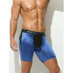 內褲男加長款平角褲冰絲緞面亮光防磨腿跑步運動油亮性感三分褲頭