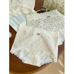 微內薇田園ins風A類棉平角內褲女純棉加長襠10A抑菌透氣大碼短褲