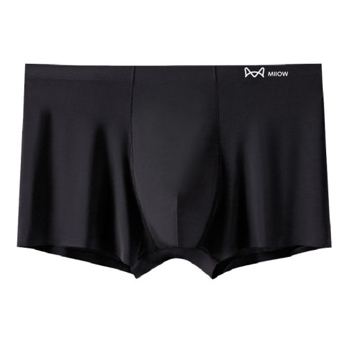 貓人男士內褲黑色無痕冰絲石墨烯抗菌平角夏季男運動透氣四角短褲 貓人男士內褲黑色無痕冰絲石墨烯抗菌平角夏季男運動透氣四角短褲