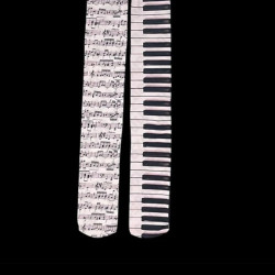 亞文化復古鋼琴音符印花絲襪長筒襪過膝襪lo龐克搖滾街頭哥特cos