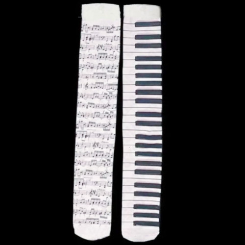 亞文化復古鋼琴音符印花絲襪長筒襪過膝襪lo龐克搖滾街頭哥特cos 亞文化復古鋼琴音符印花絲襪長筒襪過膝襪lo龐克搖滾街頭哥特cos