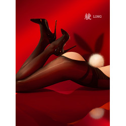 「俏-兔年限定」15D油亮性感誘惑大開襠可拆卸兔尾黑絲襪