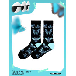 煩惱商店原創設計蝴蝶瑪麗珍中筒小腿襪少女甜酷美術y2k純棉