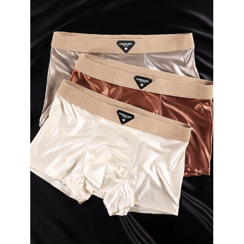 男士內褲冰絲四角褲青少年男生輕奢緞面夏季薄款透氣平角褲2025款 男士內褲冰絲四角褲青少年男生輕奢緞面夏季薄款透氣平角褲2025款