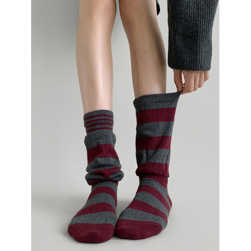 慵懶氛圍感拉滿!怎麽做這麽好看~.假兩件拼接條紋高級顯瘦堆堆襪 慵懶氛圍感拉滿!怎麽做這麽好看~.假兩件拼接條紋高級顯瘦堆堆襪