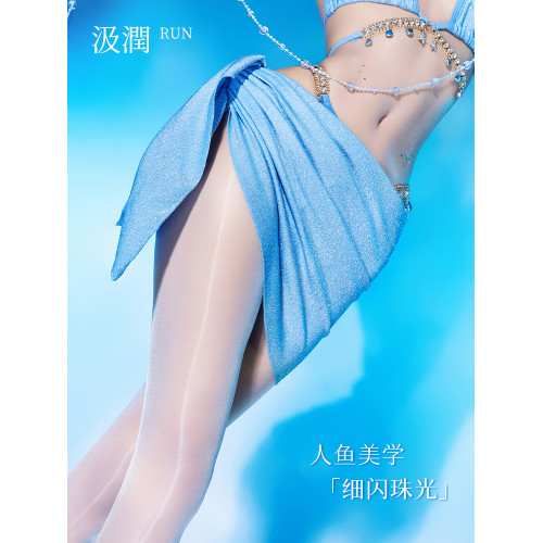 汲潤「珠光·人魚姬」超薄3D珠光細閃連褲襪無縫襠薄荷曼波絲襪 汲潤「珠光·人魚姬」超薄3D珠光細閃連褲襪無縫襠薄荷曼波絲襪