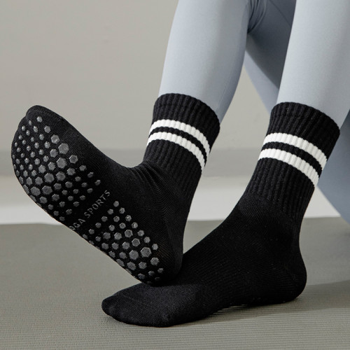 中筒瑜珈襪女專業防滑冬季長筒可愛風棉質白色健身普拉提運動襪 中筒瑜珈襪女專業防滑冬季長筒可愛風棉質白色健身普拉提運動襪