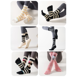 中筒襪五指襪專業瑜珈襪普拉提襪健身防滑襪純棉膠點襪卡通防滑襪