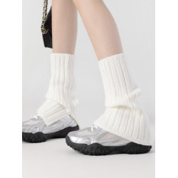 灰色襪套堆堆襪秋冬防滑微喇叭型開叉腿套配鯊魚褲加厚保暖遮小腿