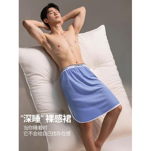 7a抗菌睡裙無襠裙褲裸睡神器無感內褲寬松阿羅褲半身圍裙夏裸睡褲