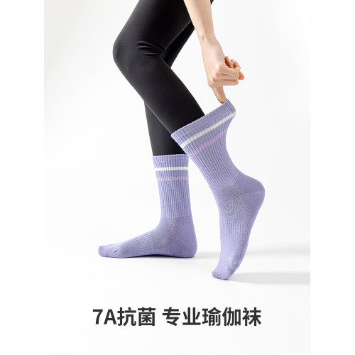 專業瑜珈健身襪跑步防滑襪子中筒矽膠防滑運動女襪