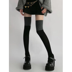 夜間教習室壓力過膝襪女春秋強壓瘦腿jk襪子女秋長筒襪黑色大腿襪