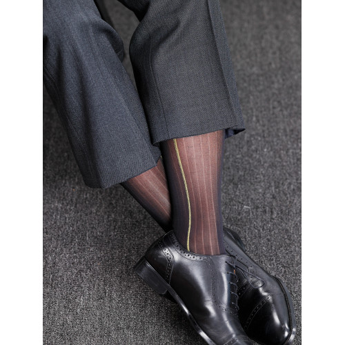 男士正裝金線條寬條紋絲襪男士薄款商務襪紳士西裝長筒襪 男士正裝金線條寬條紋絲襪男士薄款商務襪紳士西裝長筒襪