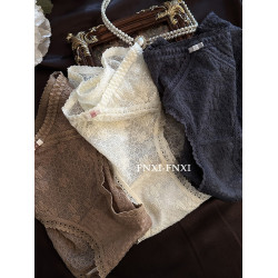 FNXI法式蕾絲無痕內褲女2025新款純欲性感中腰透氣純棉女士三角褲