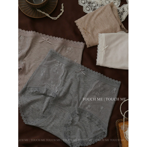 touchme法式蕾絲邊莫代爾中高腰收腹內褲女透氣純棉抑菌襠包臀3條 touchme法式蕾絲邊莫代爾中高腰收腹內褲女透氣純棉抑菌襠包臀3條