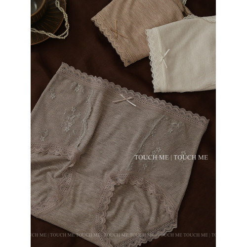 touchme法式蕾絲邊莫代爾中高腰收腹內褲女透氣純棉抑菌襠包臀3條 touchme法式蕾絲邊莫代爾中高腰收腹內褲女透氣純棉抑菌襠包臀3條