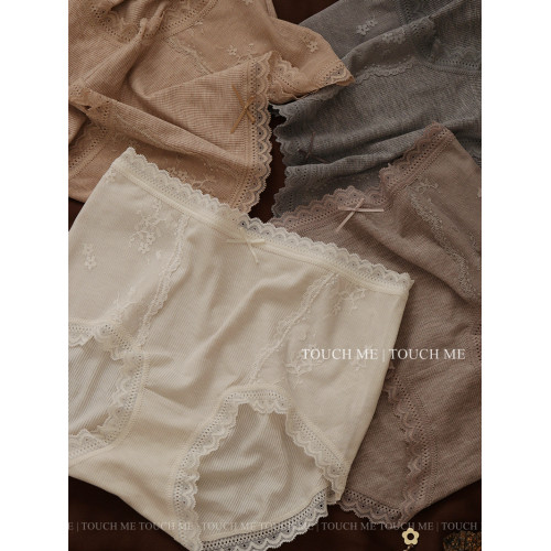 touchme法式蕾絲邊莫代爾中高腰收腹內褲女透氣純棉抑菌襠包臀3條 touchme法式蕾絲邊莫代爾中高腰收腹內褲女透氣純棉抑菌襠包臀3條