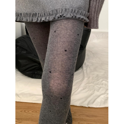 灰色波點打底褲襪秋季格雷系百搭顯瘦miu系復古圓點天鵞絨連褲襪 灰色波點打底褲襪秋季格雷系百搭顯瘦miu系復古圓點天鵞絨連褲襪