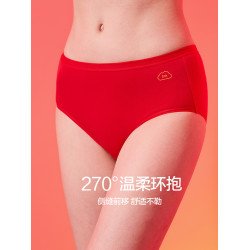 恒源祥本命年男女紅內褲純棉抗菌短褲紅色三角褲女生結婚蛇年褲頭