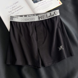 寬松男士內褲男純棉透氣阿羅平角日系純色簡約居家休閒四角短褲衩