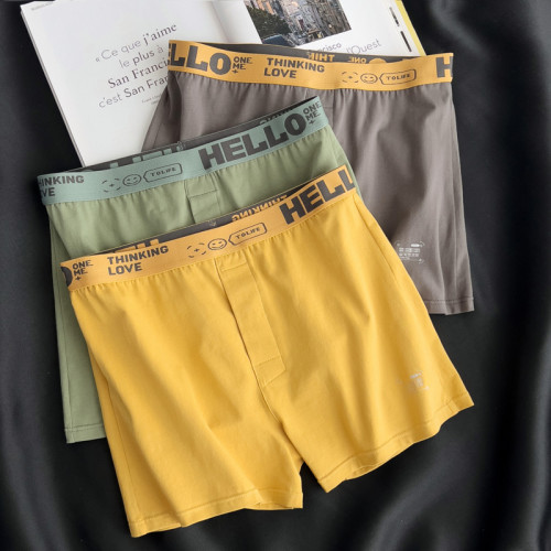 寬松男士內褲男純棉透氣阿羅平角日系純色簡約居家休閒四角短褲衩 寬松男士內褲男純棉透氣阿羅平角日系純色簡約居家休閒四角短褲衩