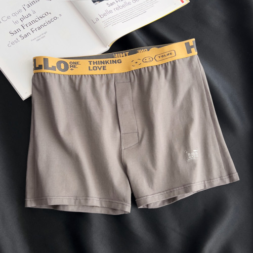 寬松男士內褲男純棉透氣阿羅平角日系純色簡約居家休閒四角短褲衩 寬松男士內褲男純棉透氣阿羅平角日系純色簡約居家休閒四角短褲衩