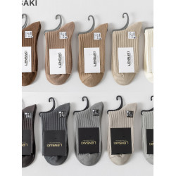 【10雙】女士雙針秋冬款中筒棉襪吸汗防臭美拉德女襪子