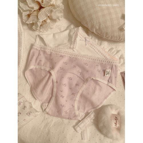 草莓派對/10A抑菌少女純欲加長襠紫色女生內褲女士純棉襠2025新款 草莓派對/10A抑菌少女純欲加長襠紫色女生內褲女士純棉襠2025新款