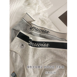 3條 內褲女生純棉7A抗菌中腰簡約少女舒適運動風字母學生2025新款