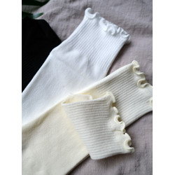 內田木耳邊寬松五指襪純棉春夏短筒學院風薄款不勒腳寬口女棉襪子