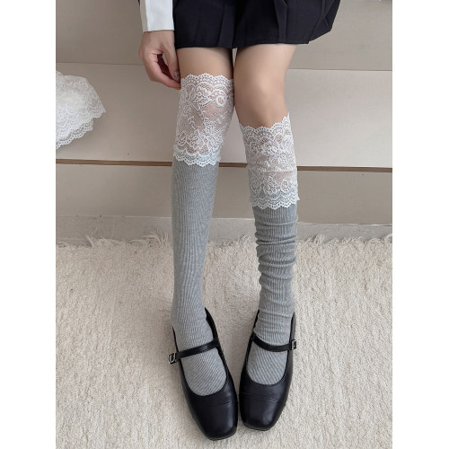 蕾絲小腿襪子女過膝襪春秋性感JK少女長筒靴襪拼接花邊中筒堆堆襪 蕾絲小腿襪子女過膝襪春秋性感JK少女長筒靴襪拼接花邊中筒堆堆襪