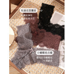 CINOON 蕾絲內褲女大碼性感T褲舒適透明蕾絲性感棉檔低腰女丁字褲