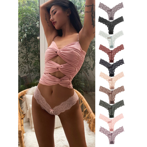 CINOON 蕾絲內褲女大碼性感T褲舒適透明蕾絲性感棉檔低腰女丁字褲 CINOON 蕾絲內褲女大碼性感T褲舒適透明蕾絲性感棉檔低腰女丁字褲