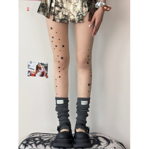 BON 繁星印花絲襪甜酷少女可愛Lolita百搭膚色透肉辣妹紋身連褲襪 BON 繁星印花絲襪甜酷少女可愛Lolita百搭膚色透肉辣妹紋身連褲襪